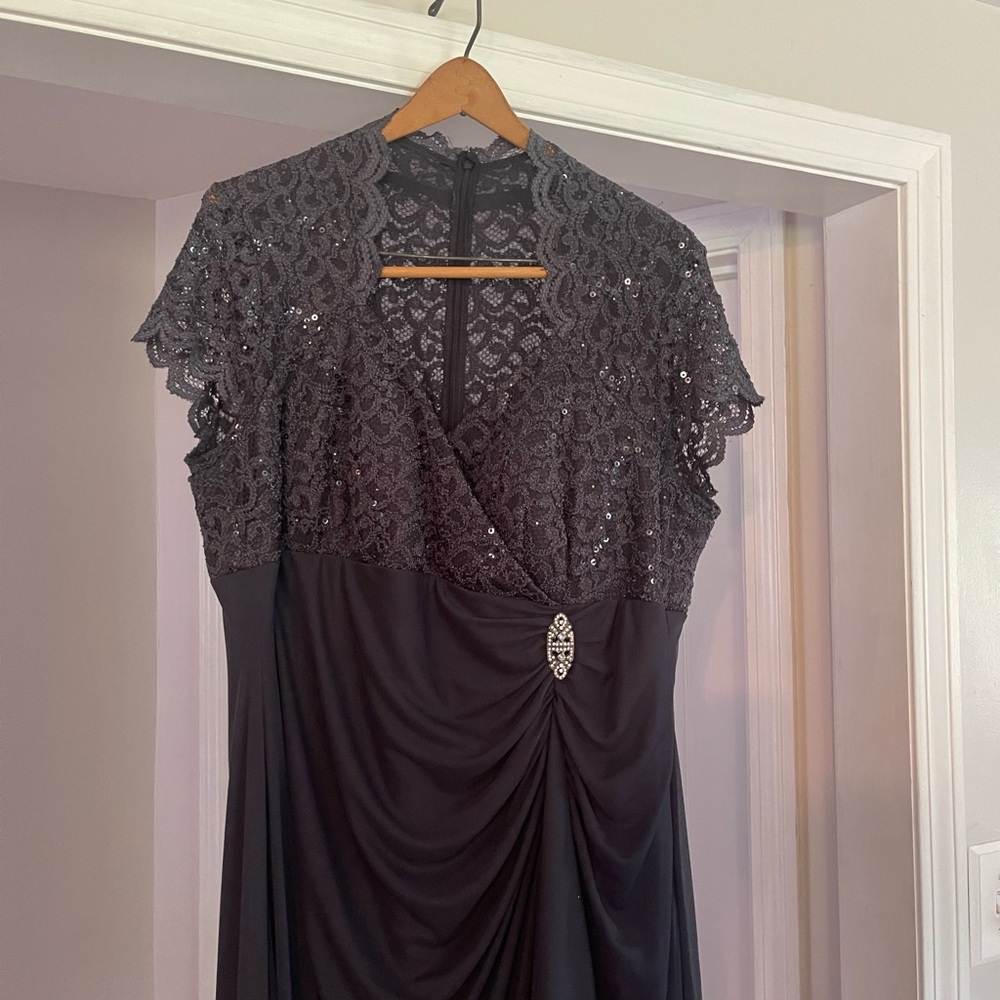Black Ruched Wrap Maxi Dress with Flutter Cap Sleeves
